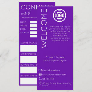 Minimalist Purple Church Connection Card