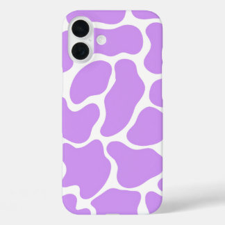 Minimalist Purple Cow Print  iPhone 16 Plus Case