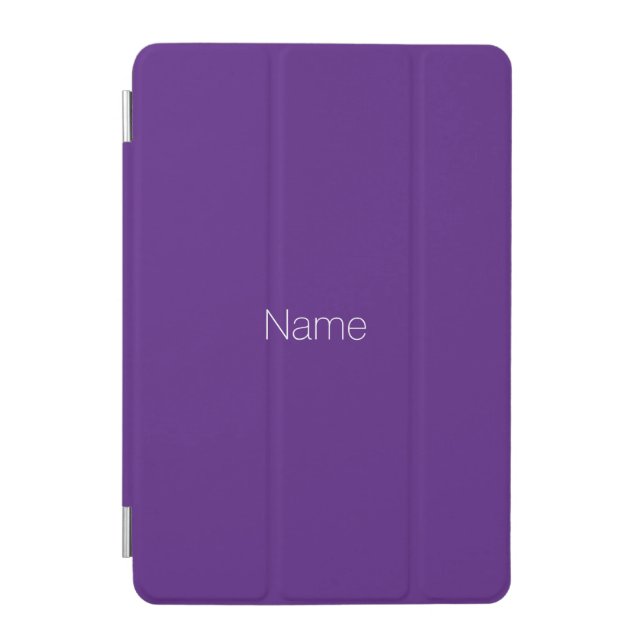 Minimalist purple custom name monogram initials  iPad mini cover (Front)