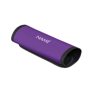 Minimalist purple custom name text elegant luggage handle wrap