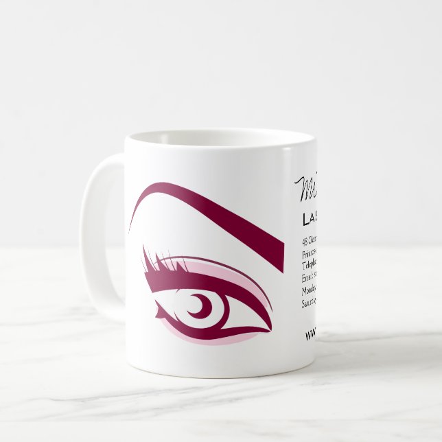Minimalist Purple Eyelash Extension Makeup Artist Coffee Mug (Front Left)