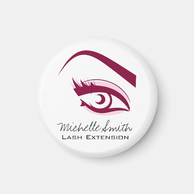 Minimalist Purple Eyelash Extension Makeup Artist Magnet (Front)