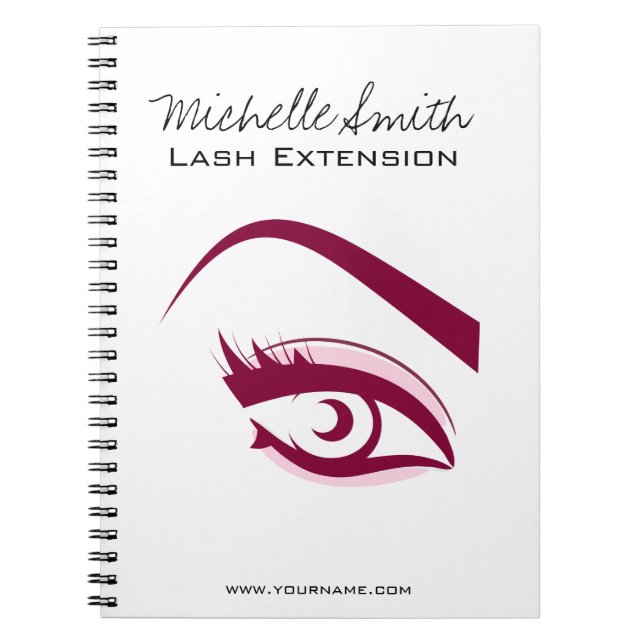 Minimalist Purple Eyelash Extension Makeup Artist Notebook (Front)
