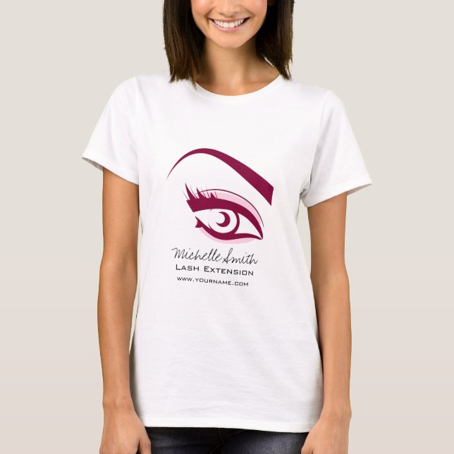 Minimalist Purple Eyelash Extension Makeup Artist T-Shirt (Front)