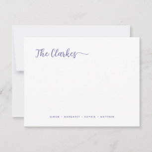 Minimalist Purple Family Stationery  Note Card