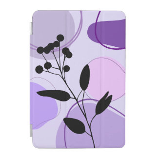 Minimalist Purple Floral Abstract iPad Folio Case 
