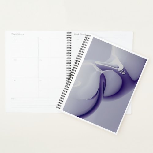 Minimalist Purple Fluid Art Spiral Planner