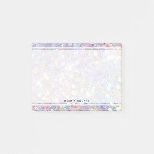 Minimalist purple glitter borders white feminine post-it notes