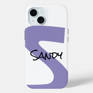Minimalist Purple Handwriting Personalised Name iPhone 15 Case