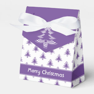 Minimalist Purple Iconic Christmas Tree Pattern Favor Boxes