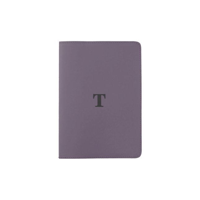 Minimalist Purple Monogram Passport Holder (Front)