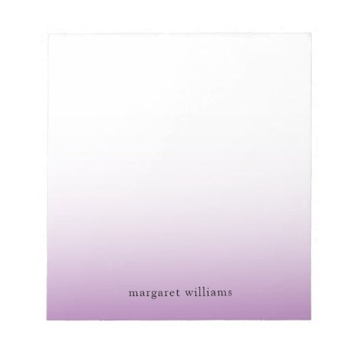 Minimalist Purple Ombre Personalized Notepad
