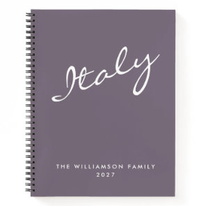 Minimalist Purple Script Personalized Travel Notebook