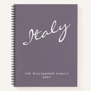 Minimalist Purple Script Personalized Travel Notebook