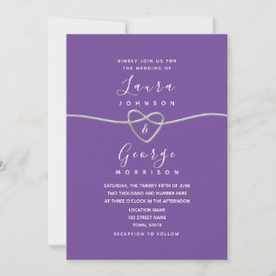 Minimalist Purple Script Wedding Invitation