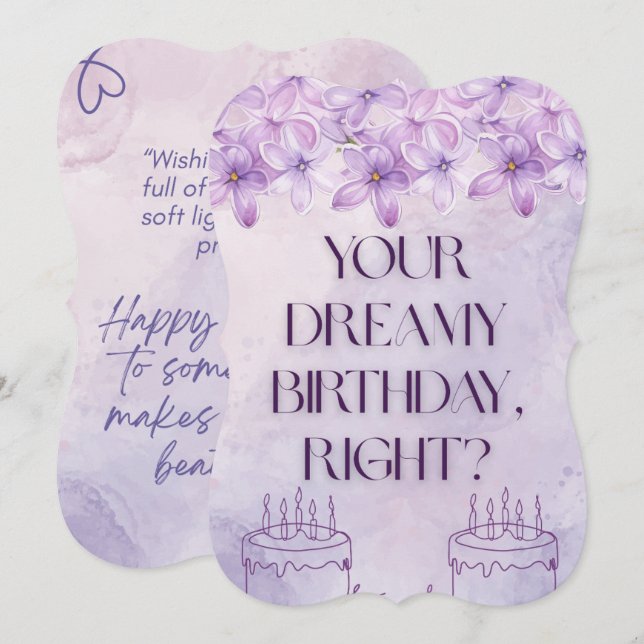 Minimalist Purple-Watercolour Introvert Birthday Card (Front/Back)