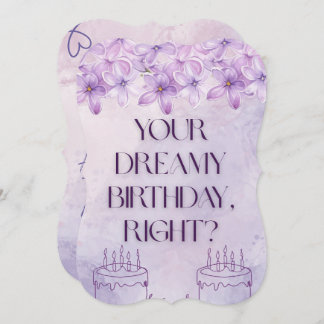 Minimalist Purple-Watercolour Introvert Birthday Card