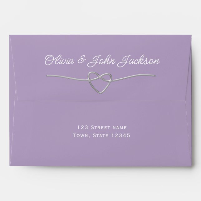 Minimalist Purple Wedding Envelope (Back (Top Flap))