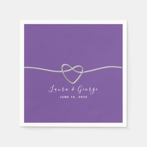 Minimalist Purple Wedding Napkins