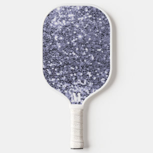 Minimalist Purple White Diamond Modern Monogram Pickleball Paddle