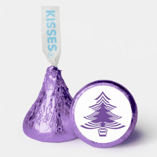 Minimalist Purple & White Iconic Christmas Tree Hershey®'s Kisses®