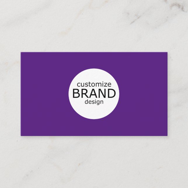 Minimalist Purple White Professional Corporate  Bu Business Card (Front)