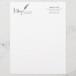 Minimalist Purple & White Simple Modern Notary Letterhead<br><div class="desc">Create a professional mailings with Minimalist Purple & White Simple Modern Notary Letterhead. Don't wait for opportunity, create it! Featuring a notary loan signing agent designed with a purple feathered calligraphy pen logo and simple, elegant design, this 8.5" x 11" letterhead is perfect for making sure your communication looks great....</div>