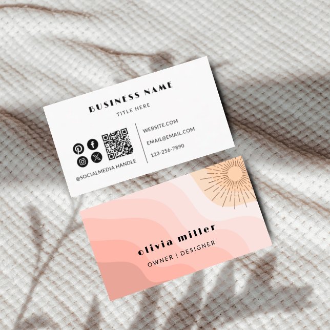 Minimalist QR Code Business Card Template (Creator Uploaded)
