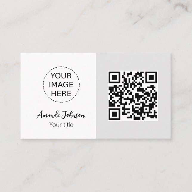 Minimalist QR Code Business Card with Logo (Front)