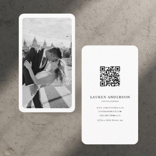 Minimalist QR Code Business Card with Photo