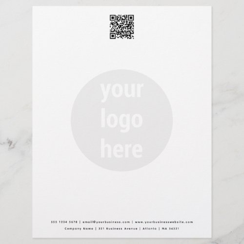 Minimalist QR Code Business Logo Letterhead
