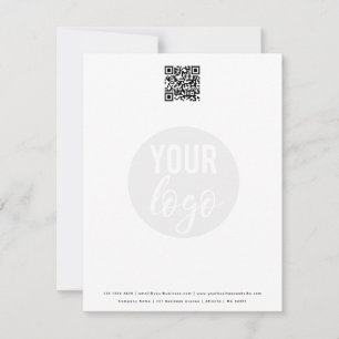 Minimalist QR Code Business Logo Note Card
