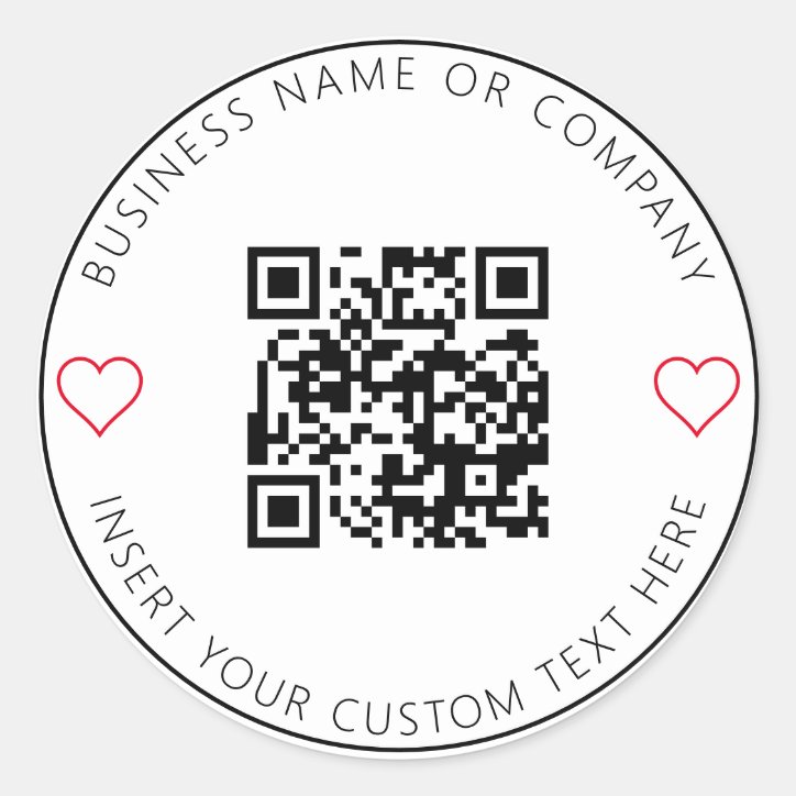Minimalist QR Code Business White Simple Classic Round Sticker