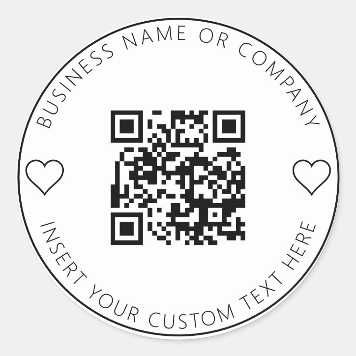 Minimalist QR Code Business White Simple Classic Round Sticker