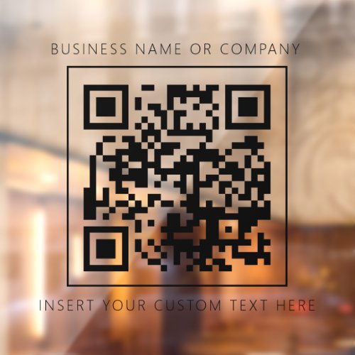 Minimalist QR Code Business White Simple Window Cling
