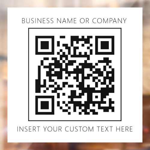 Minimalist QR Code Business White Simple Window Cling