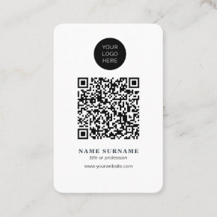Minimalist-QR code-clean simple professional Business Card
