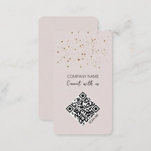 Minimalist QR Code Connect With Us Business Card