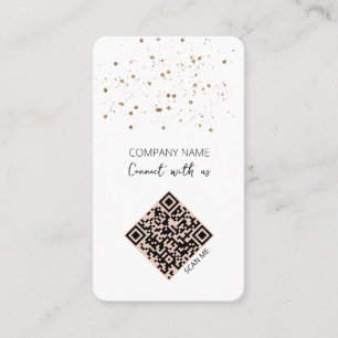 Minimalist QR Code Connect With Us Business Card