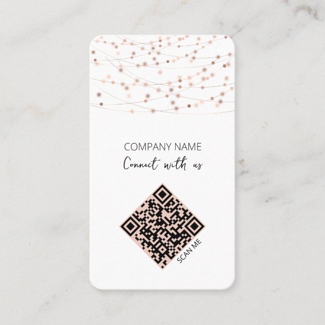 Minimalist QR Code Connect With Us Business Card (Front)