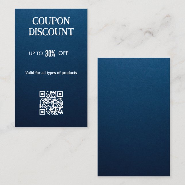 Minimalist QR Code Discount Card (Front/Back)