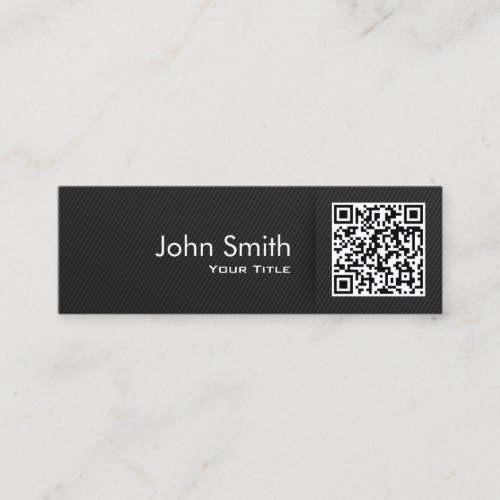 Minimalist QR Code Elegant Black Mini Business Card