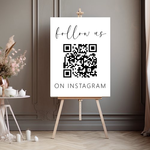 Minimalist QR Code Follow Us on Instagram Foam Board