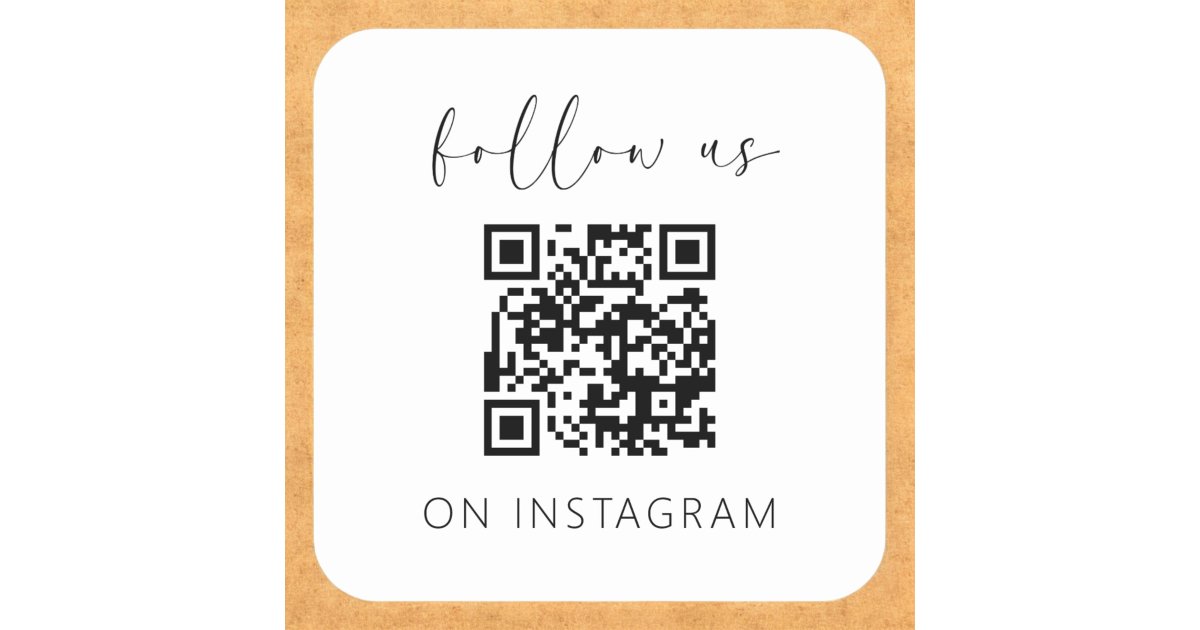 Minimalist QR Code Follow Us on Instagram Square Sticker | Zazzle
