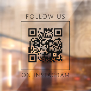 Minimalist QR Code Follow Us on Instagram Window Cling