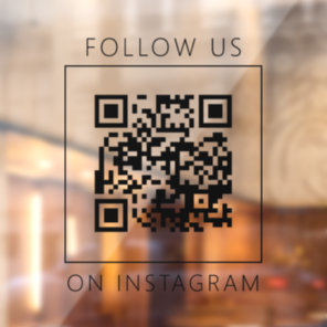 Minimalist QR Code Follow Us on Instagram Window Cling