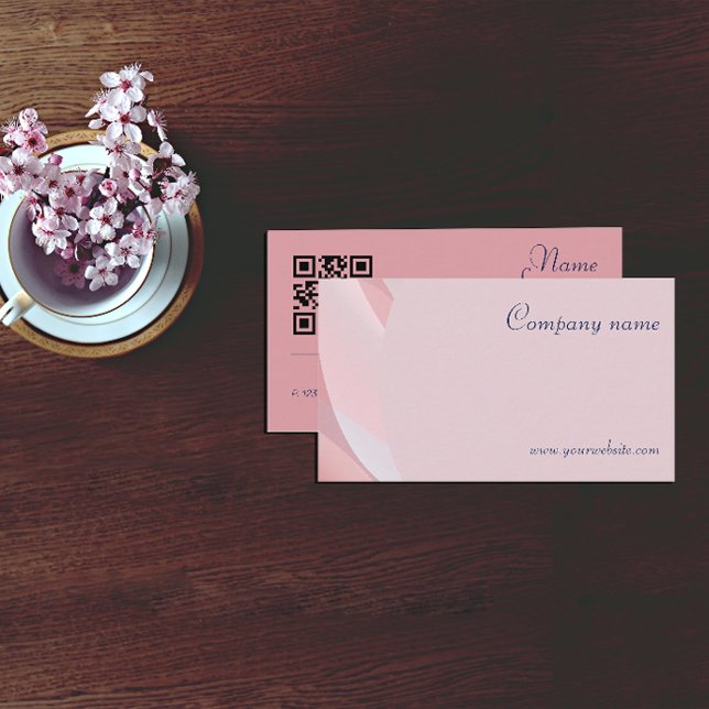 Minimalist QR code pale coral nurse Business Card (Creator Uploaded)