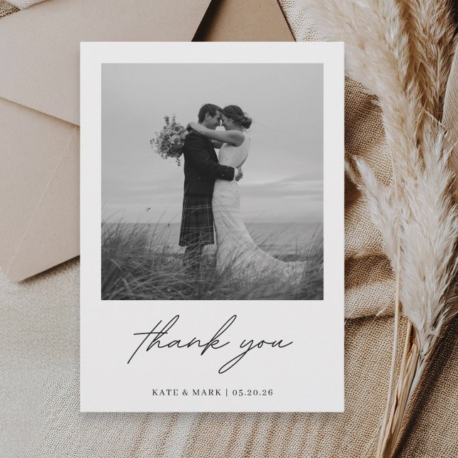 Minimalist QR Code Photo Gallery Wedding Thank You Card (Creator Uploaded)
