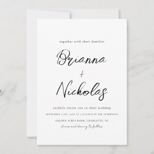 Minimalist QR Code Photo Wedding Invitation