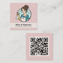 Minimalist QR Code Pink Maid Cleaning Services